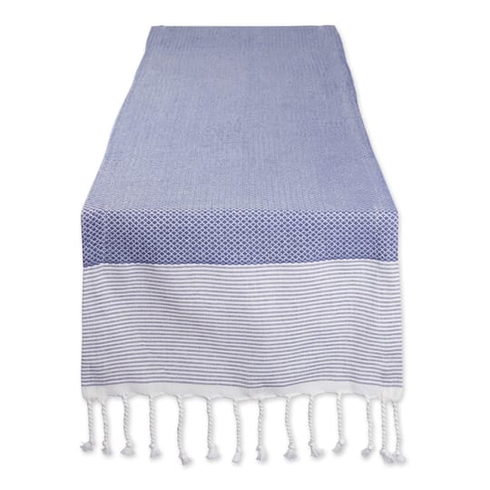 DII® 72" French Blue Bordered Dobby Table Runner